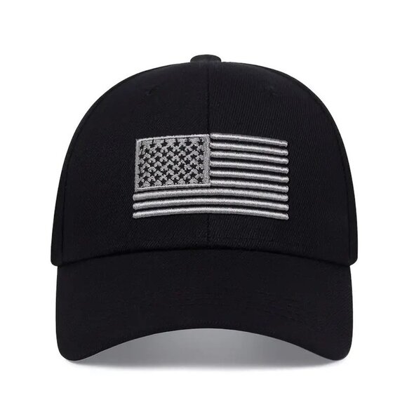 Black Patriotic USA Flag Hat Tactical Baseball Cap Adjustable Embroidered Gift - Picture 2 of 5